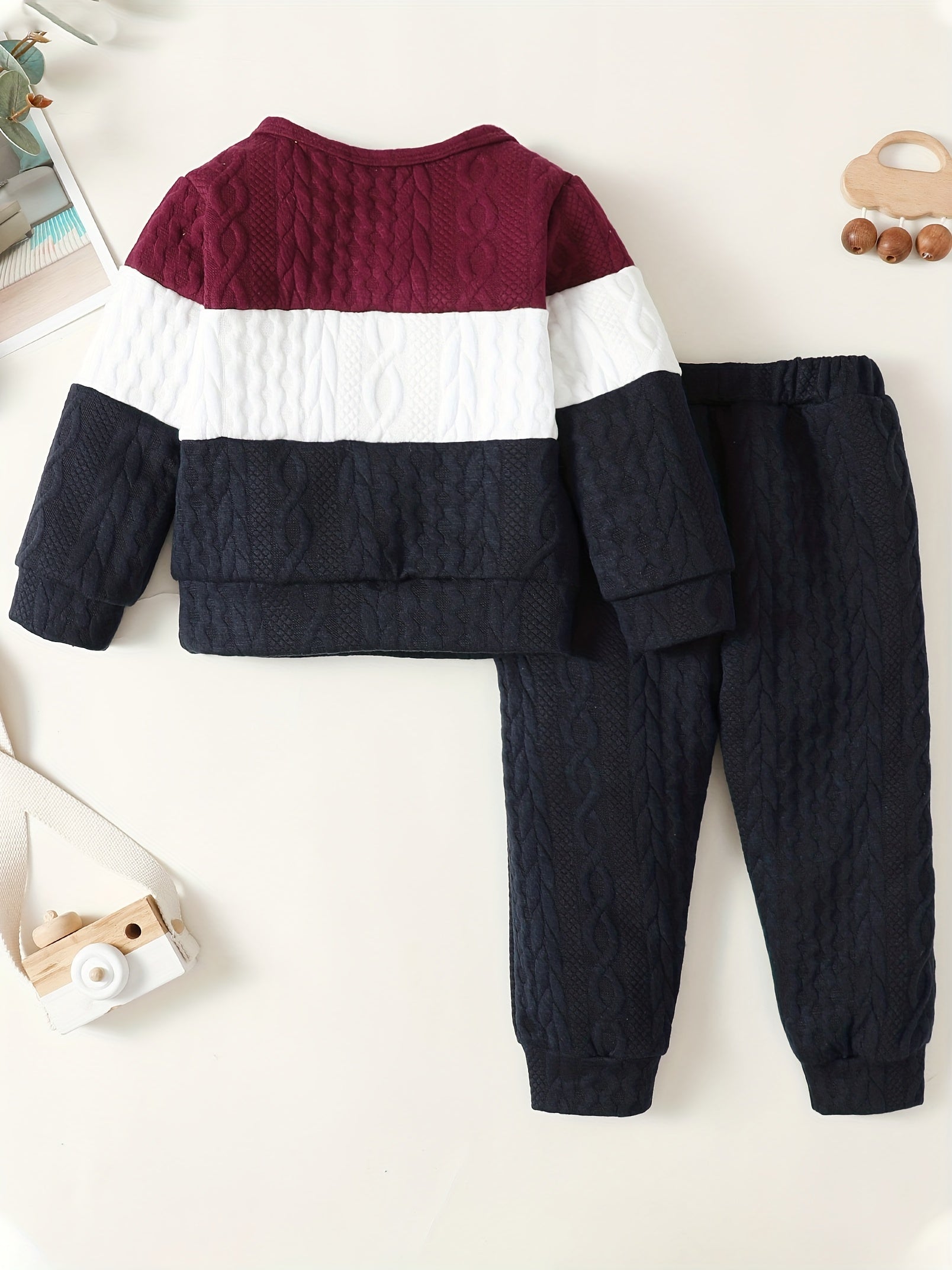 Toddler Baby Boy 2pcs Casual Set Long Sleeve Crew Neck Sweatshirt Top Pants