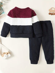 Toddler Baby Boy 2pcs Casual Set Long Sleeve Crew Neck Sweatshirt Top Pants
