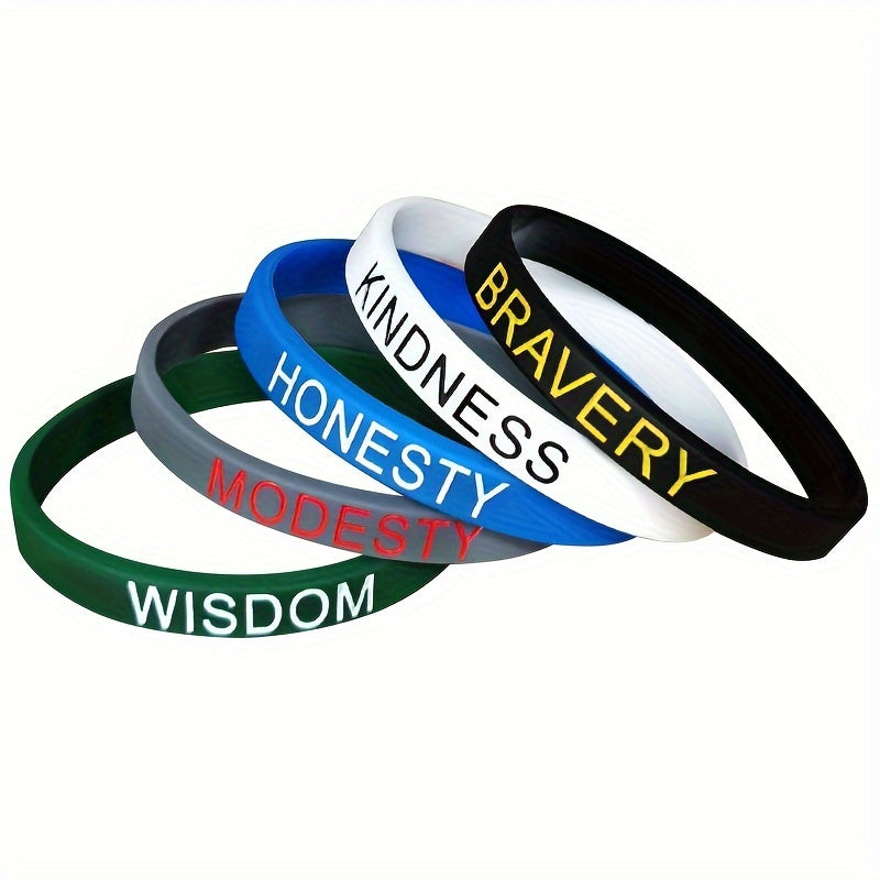 5pcs Inspirational Rubber Bracelets for Birthday Party Favor