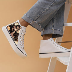 Halloween Anime Girl Platform Canvas Sneakers High Top Lace Up Shoes