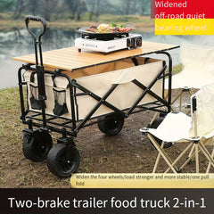 Foldable Camping Utility Wagon for Outdoor Picnic Travel