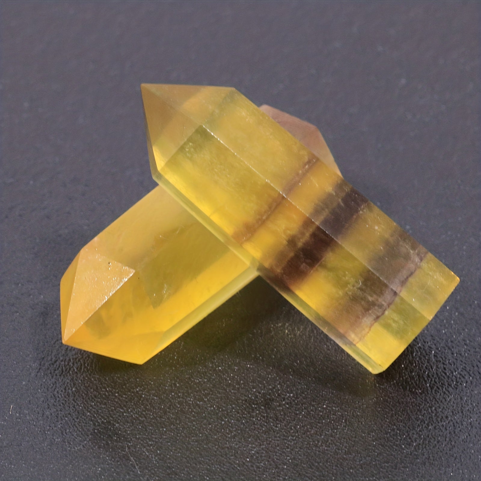 Small Yellow Fluorite Tower Natural Gemstone Lucky Gift Polished Point