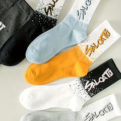 5 Pairs Letter Print Socks Comfy & Breathable Mid Tube Socks Women's Stockings