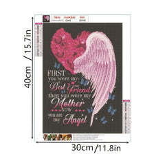 5D Diamond Painting Kit - Butterfly Heart Art - DIY Adults & Kids