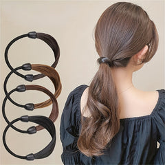4pcs Braided Elastic Hair Rope Ponytail Holder Rubber Band