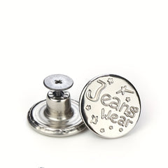 10pcs Seam Button Pins For Jeans 5 Silver 5 Brass Set