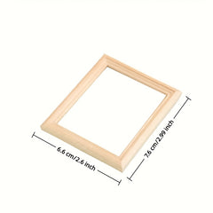 4pcs Wooden Dollhouse Photo Frames 1:12 Scale Light Yellow