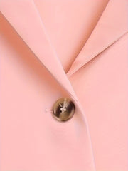  Solid Long Sleeve Lapel Collar Blazer