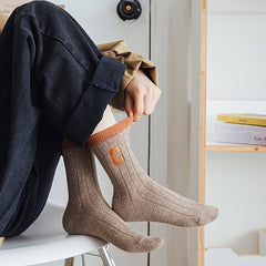 3 Pairs Letter Pattern Colorblock Socks Soft Mid Tube Women's Stockings