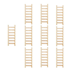10pcs Mini Wooden Step Ladder for Crafts & Garden Decor