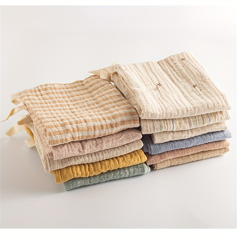 5pcs Square Cotton Baby Face Towels Soft Absorbent Gauze Baby Towel Set