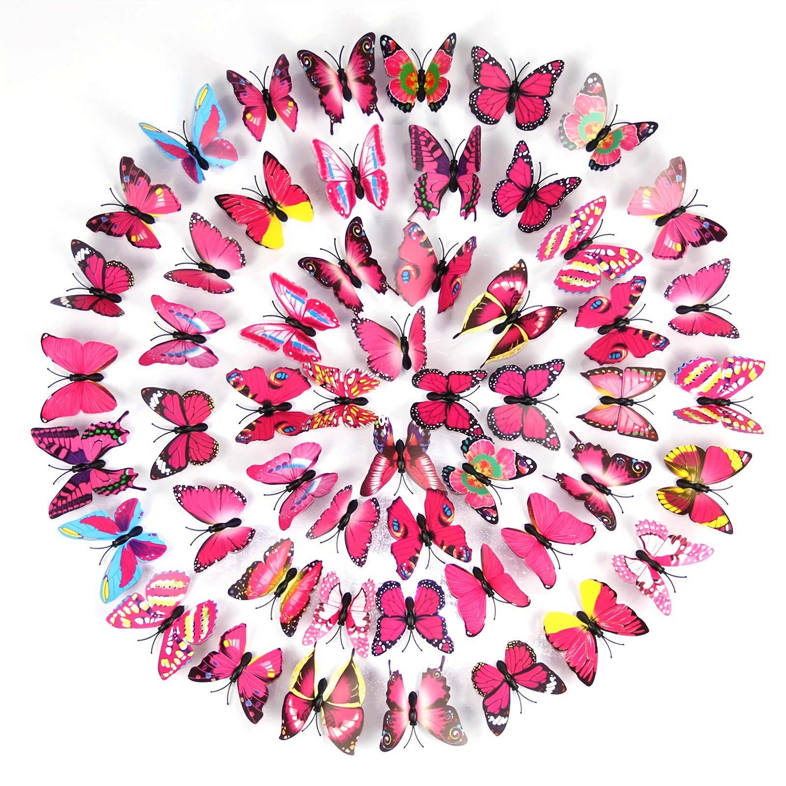 50pcs 3D Butterfly Decor for Home Parties Offices Bedrooms & TV Walls
