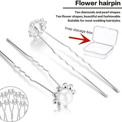 20pcs Bridal Flower Crystal Hair Pins Clips Wedding Pearl Hair Pins