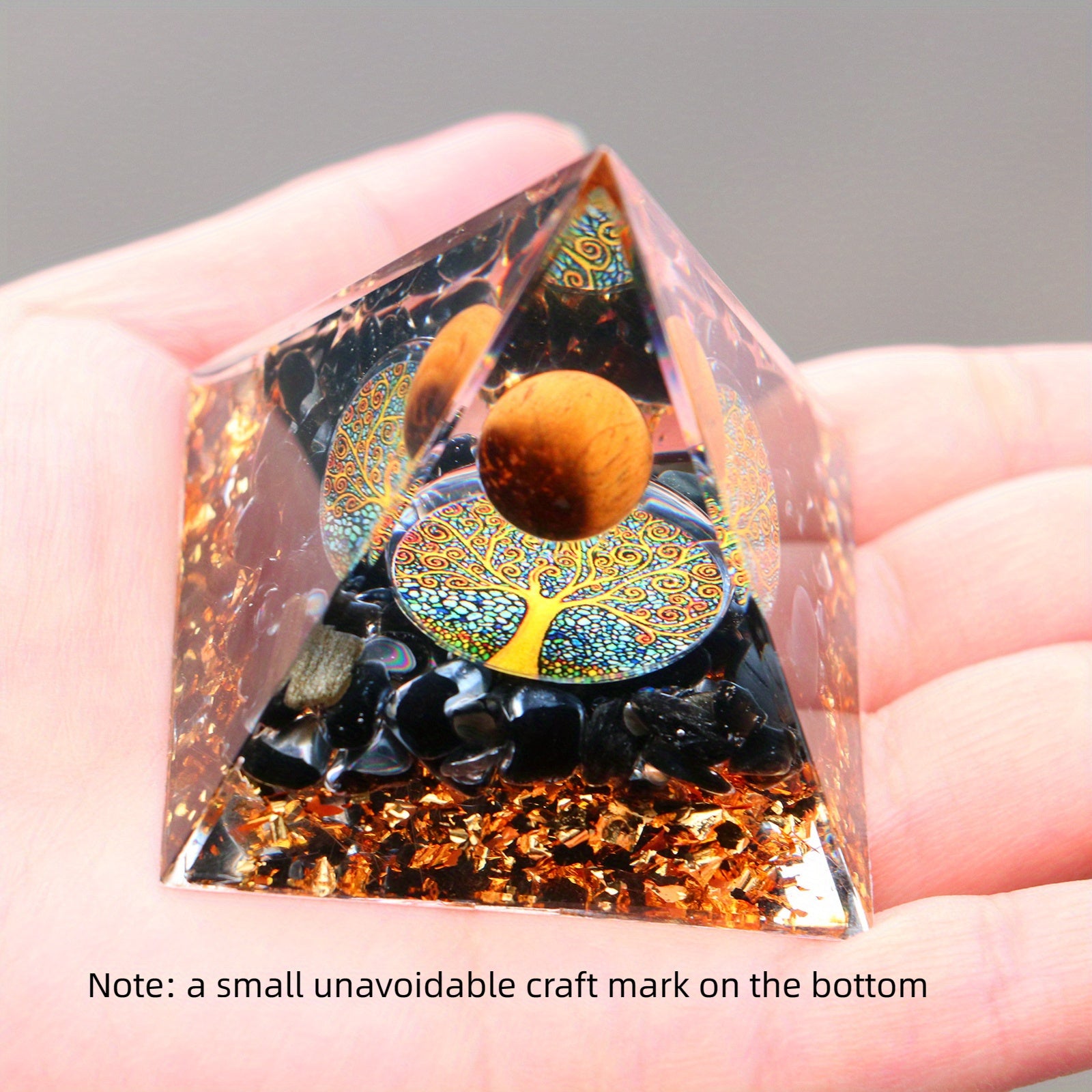 Orgone Pyramid With Amethyst Crystal Ball