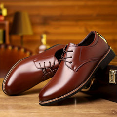 Men's Lace Up Derby Shoes Round Toe Formal Business Wear Non Slip