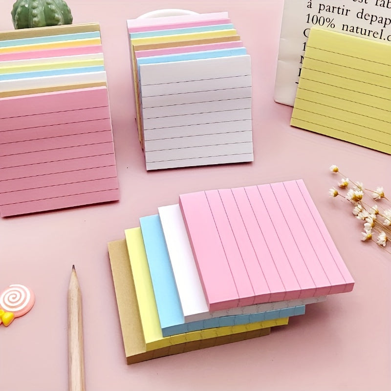 80 Student Grid Cartoon Sticky Notes, Self-adhesive, Horizontal Line Notepad