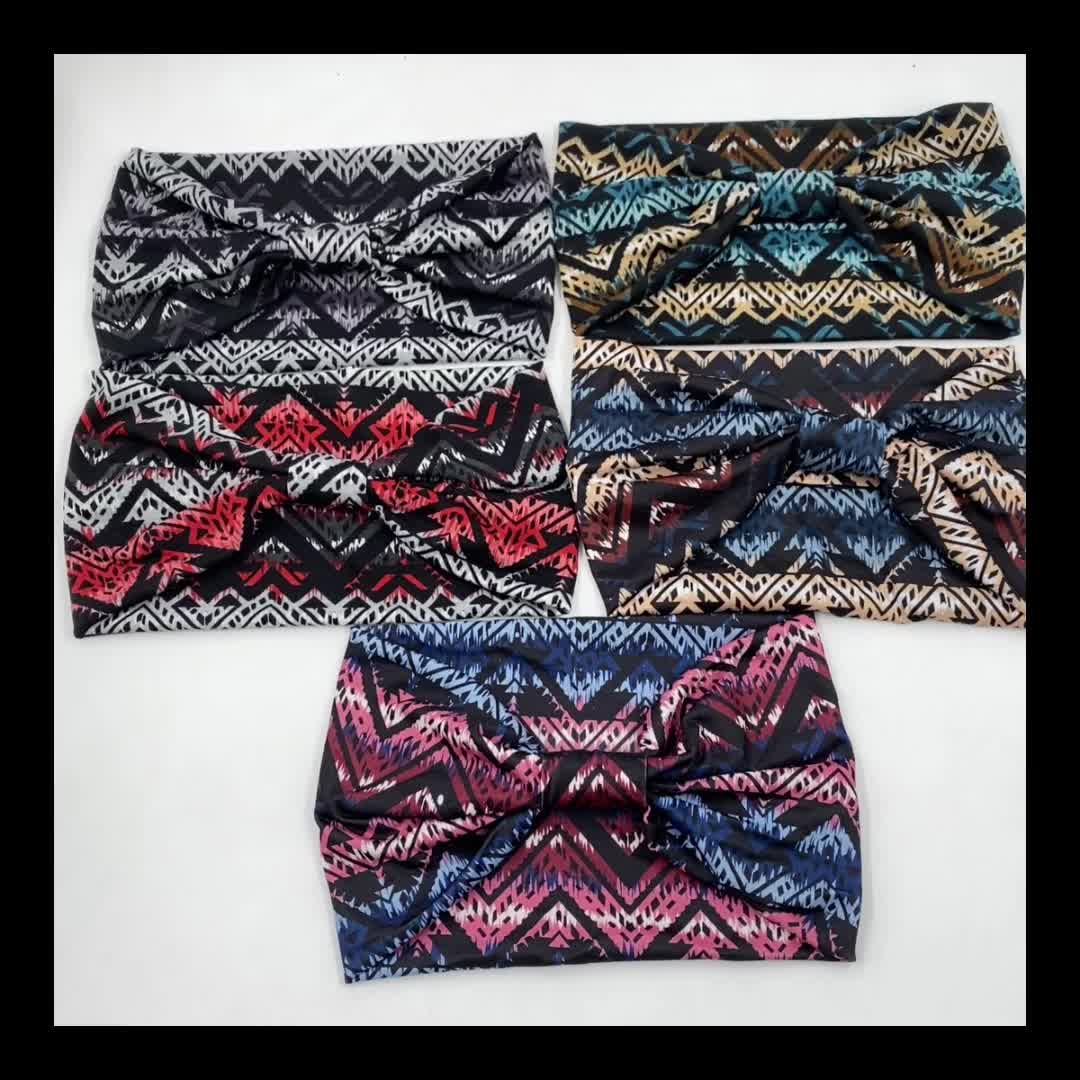 Boho Style Elastic Sports Headband Wide Brim Yoga Headband