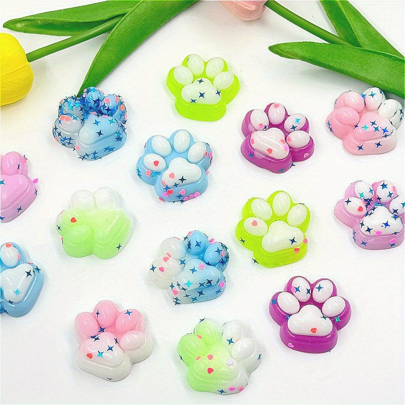 9pcs Gradient Cat Paw Squeeze Toys Set