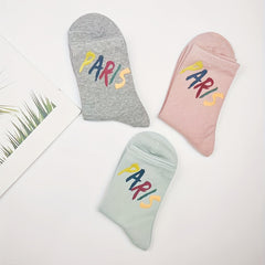 5 Pairs Letter Print Socks Comfy & Breathable Mid Tube Socks Women's Stockings