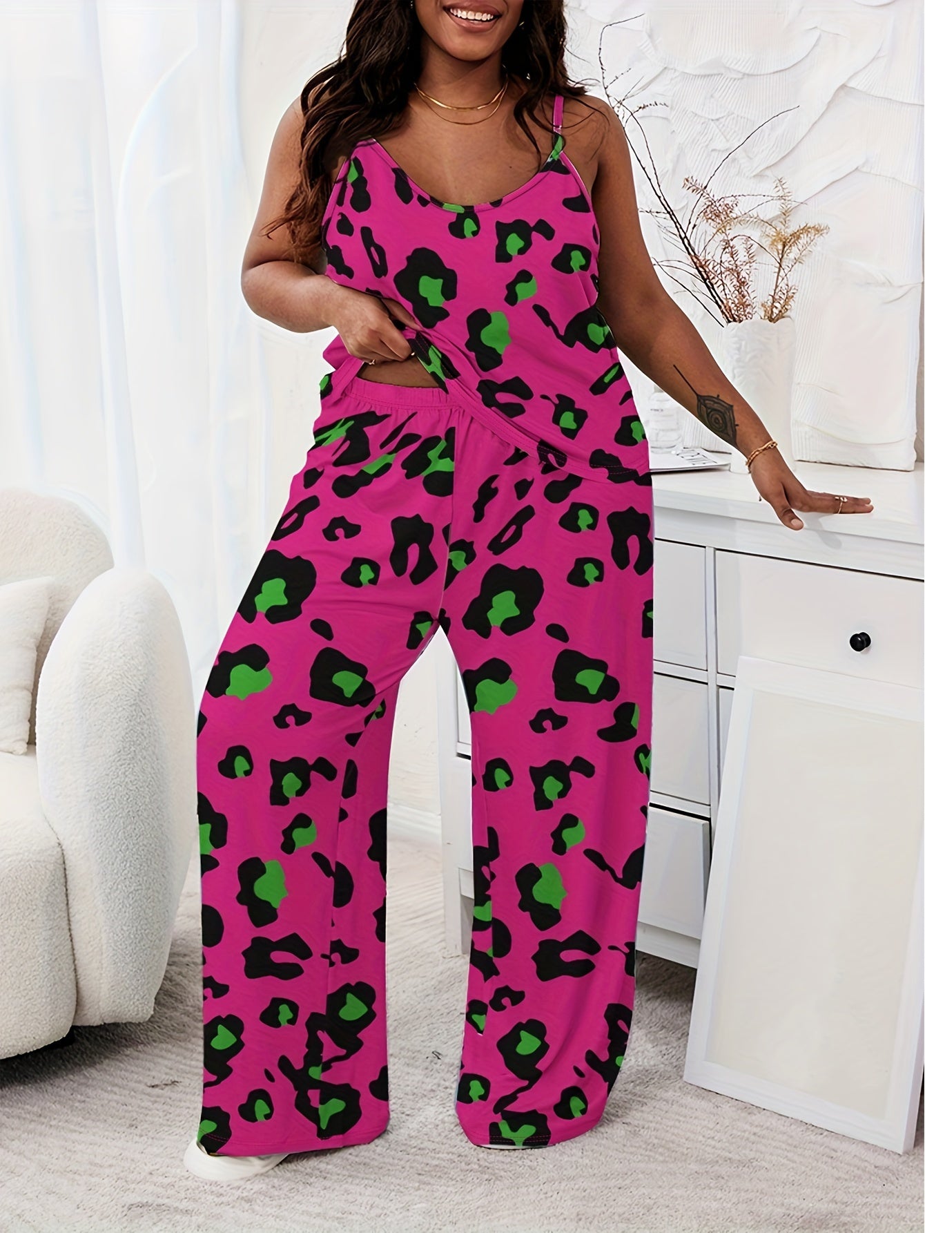  Printed Cami Top & Pants Pajama Set