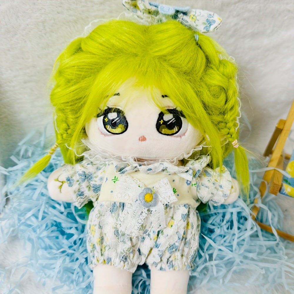 Doll Clothes Set Green Bow Tie Headwear Dress Collection Accessories