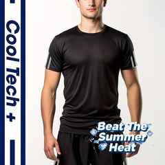 Men's Breathable Striped Top & Casual Stretch Shorts Set for Sports