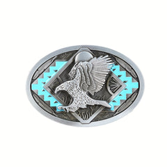 Geometric Pattern Eagle Belt Buckle for Men