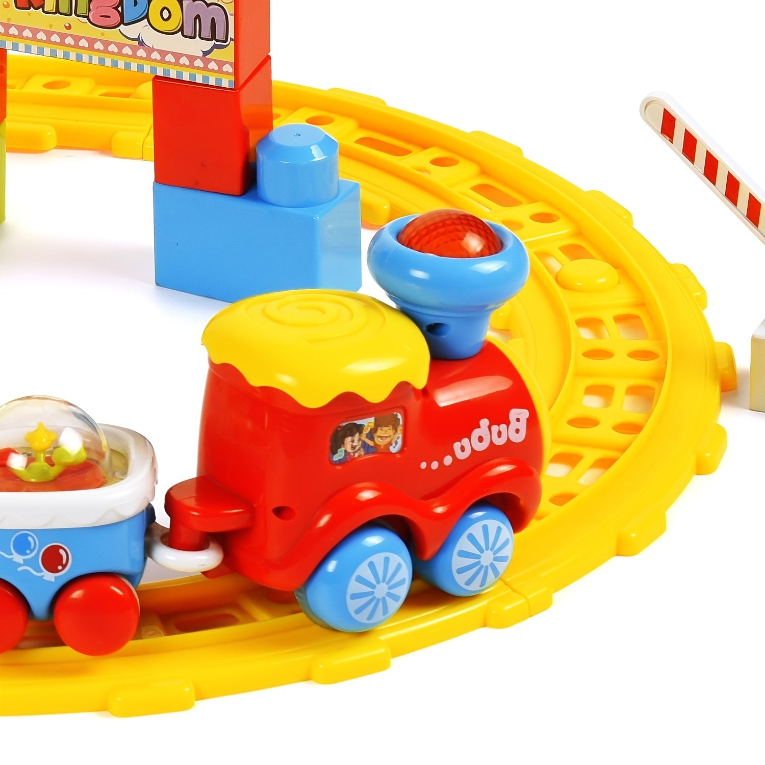 Kids' Track Building Blocks Train Toys with Light Music