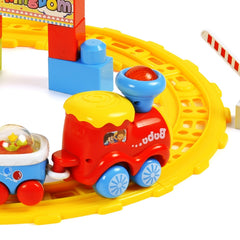 Kids' Track Building Blocks Train Toys with Light Music