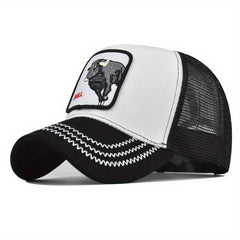 Bull Cash Cartoon Baseball Cap Animal Embroidery Patch Trucker Hat