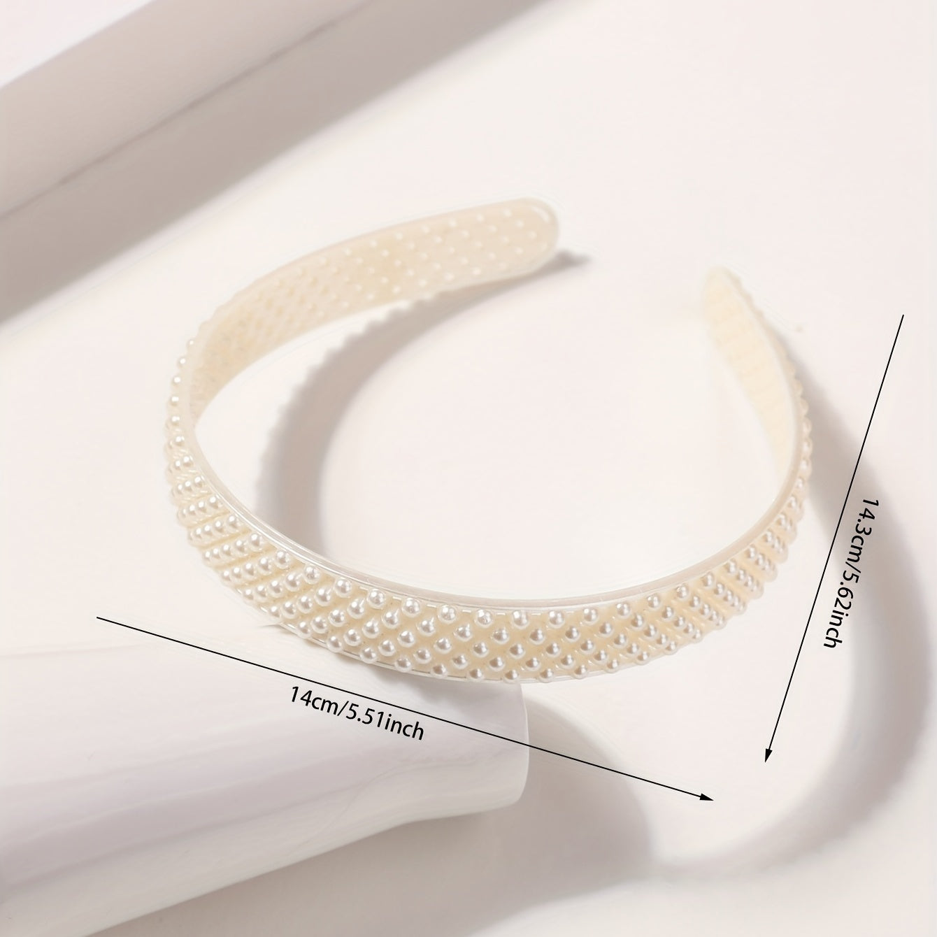 Faux Pearl Headband Wide Bridal Headdress Hair Band Wedding Party