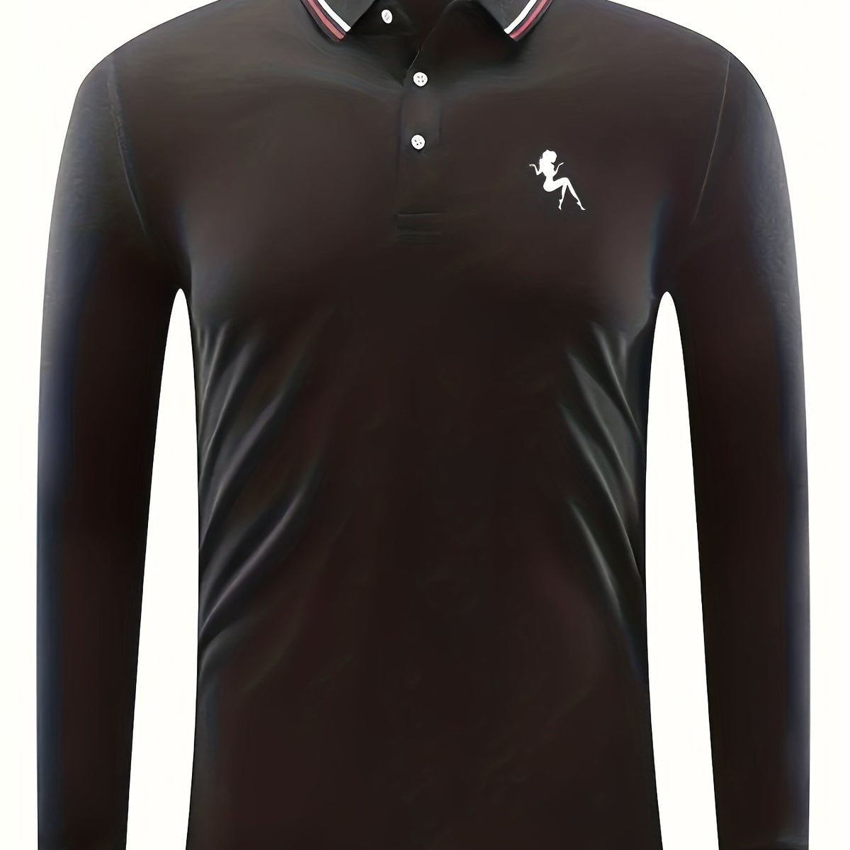 Men's Lightweight Polo Shirt Casual Button Up Long Sleeve
