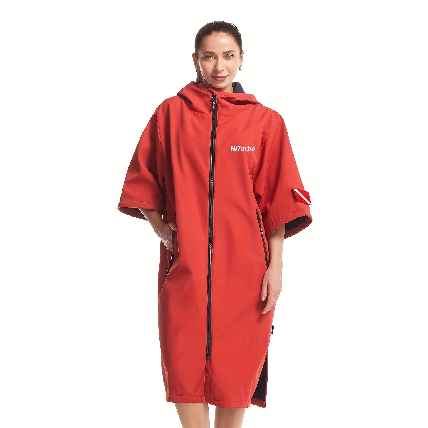 Turbo Waterproof Fleece Surf Poncho Hooded Robe Coat