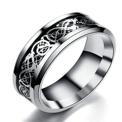 Dragon Pattern Titanium Steel Rings for Couples
