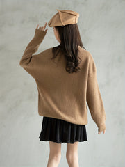 Girls Heart Graphic Knitted Sweater Long Sleeve Casual Top