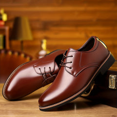 Men's Lace Up Derby Shoes Round Toe Formal Business Wear Non Slip