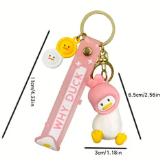 Funny Duck Head Doll Key Chain Student Schoolbag Pendant