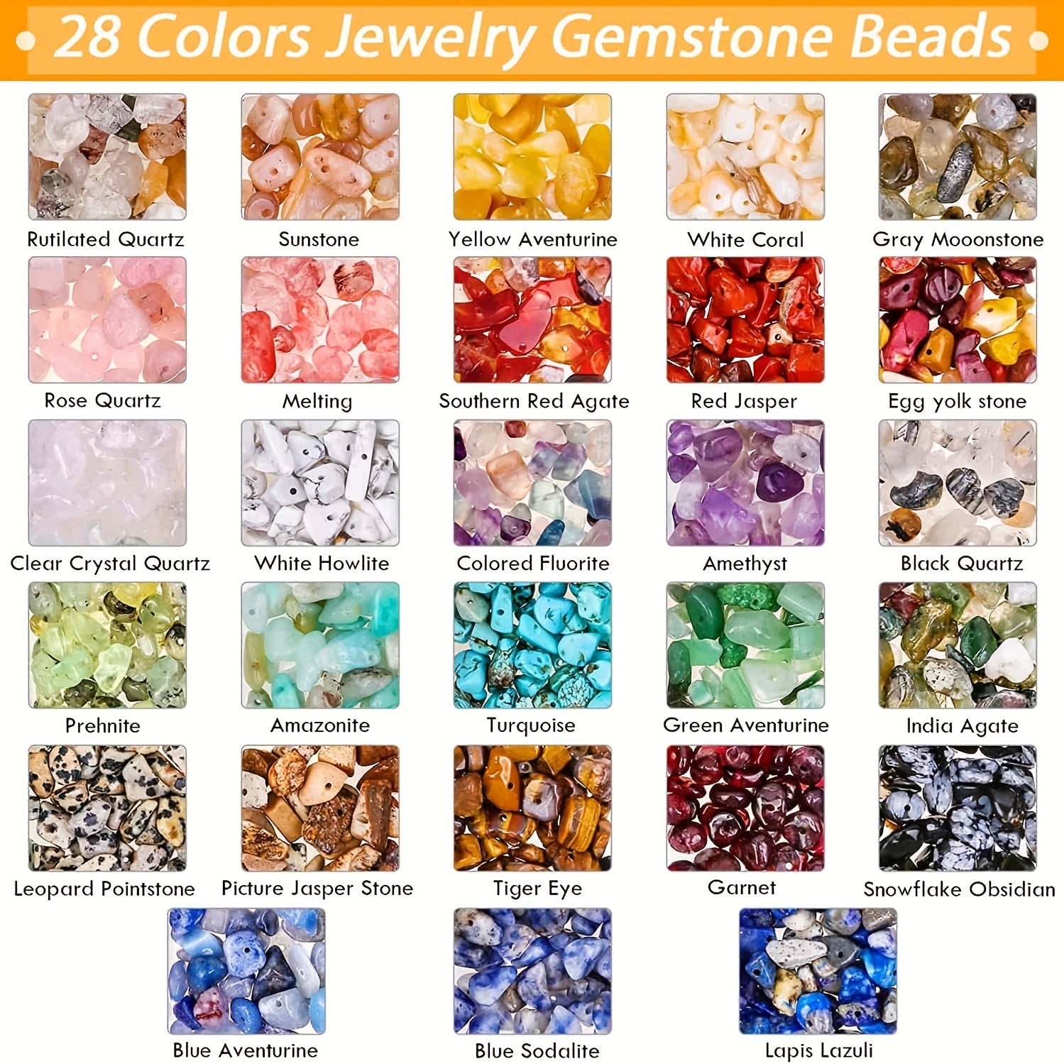 28 Colors Crystal Beads & Gemstone Beads Jewelry Making Kit