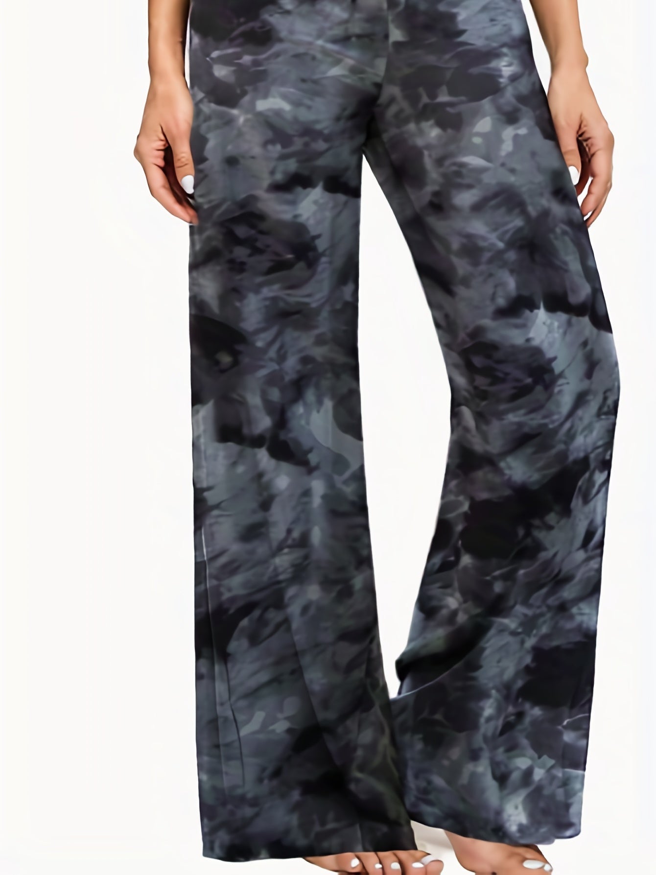  Casual Pants Women's Plus Graphic Print Yoga Wide Leg Loose Pants