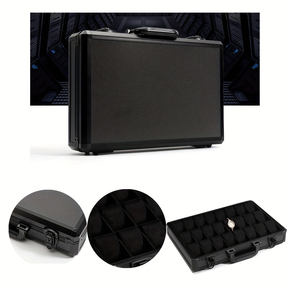 Aluminum Alloy 24-Digit Watch Case Carbon Fiber Box Display