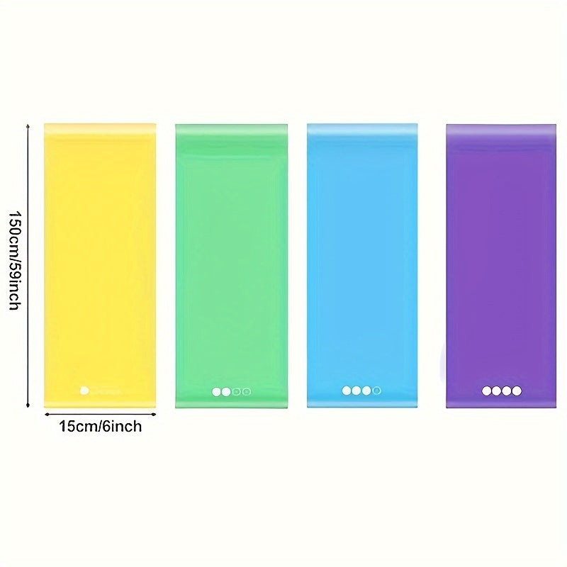 4pcs TPE Yoga Resistance Band Set Elastic Fitness Stretching Band
