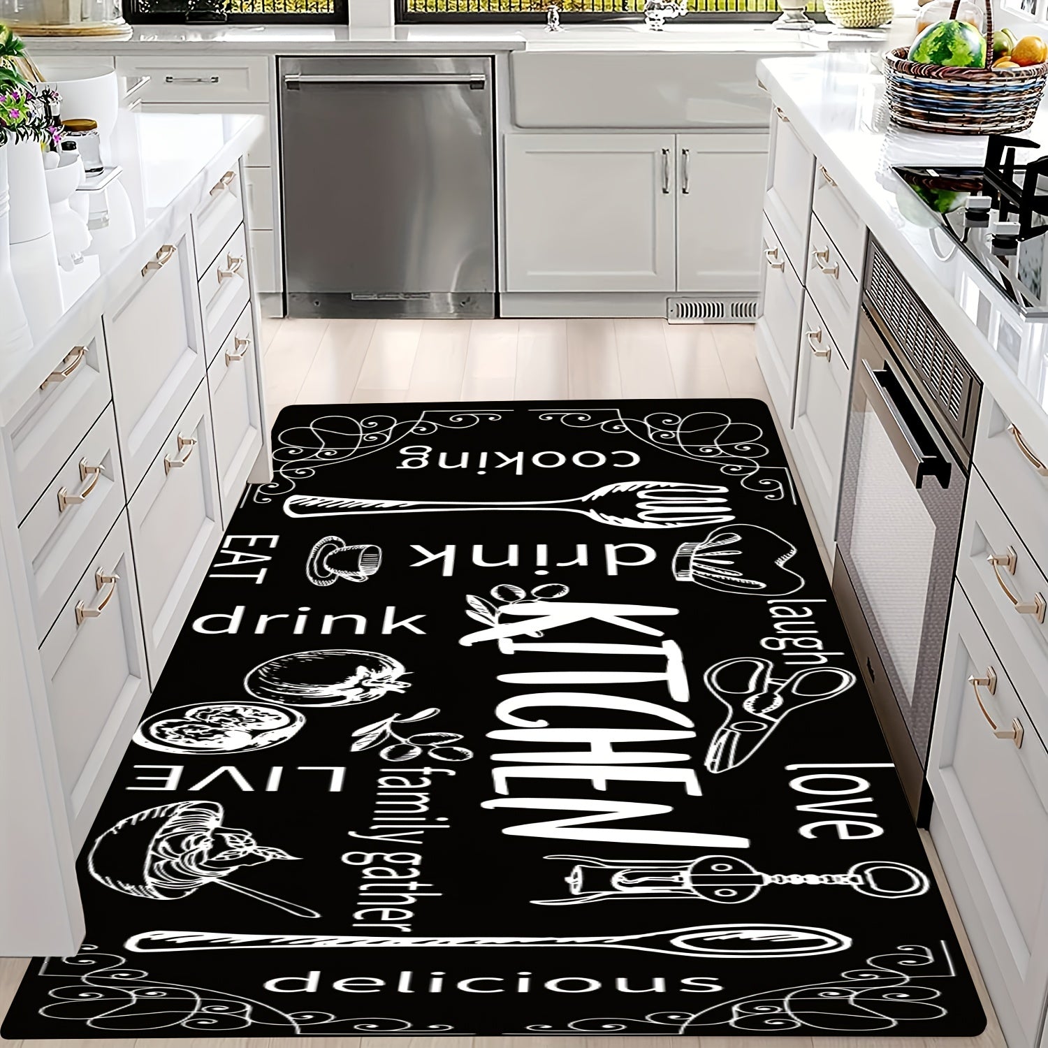 Non-slip Oilproof Kitchen Floor Mat Water-resistant Fluffy Mat
