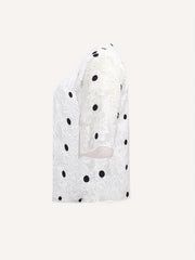  Floral Pattern Split Sleeve Top