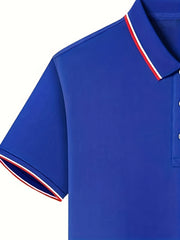 Men's Short Sleeve Golf Shirt Breathable Lapel Top