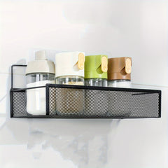 Wall-mounted Grid Storage Rack for Kitchen Supplies and Spices