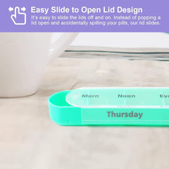 Portable Weekly Medicine Box 7 Grid 4 Reminders 7 Compartments Moisture-proof