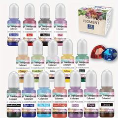16pcs Epoxy Resin Pigment Set Alcohol Colorant Dye Art Ink For UV Epoxy Mold