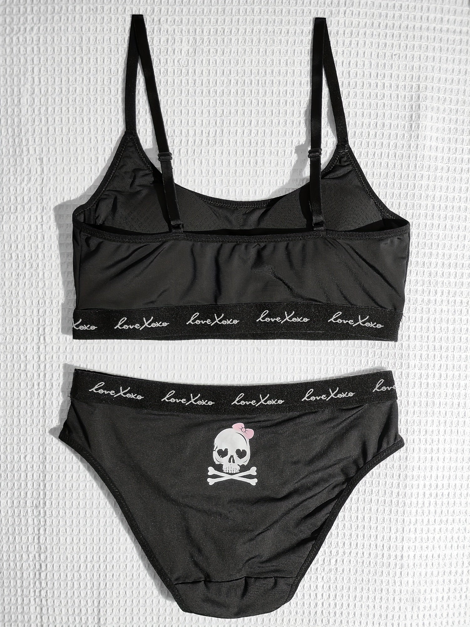 Skull Print Halloween Bra & Panties Set