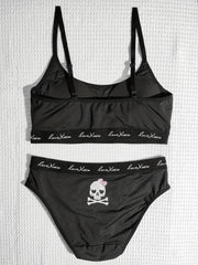 Skull Print Halloween Bra & Panties Set