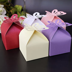 10pcs Pearlescent Paper Hollow Butterfly Gift Packaging Box Pack